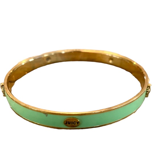 👑💕Set of 2 Juicy Couture Gold Tone Enamel Bangles - Picture 5 of 6